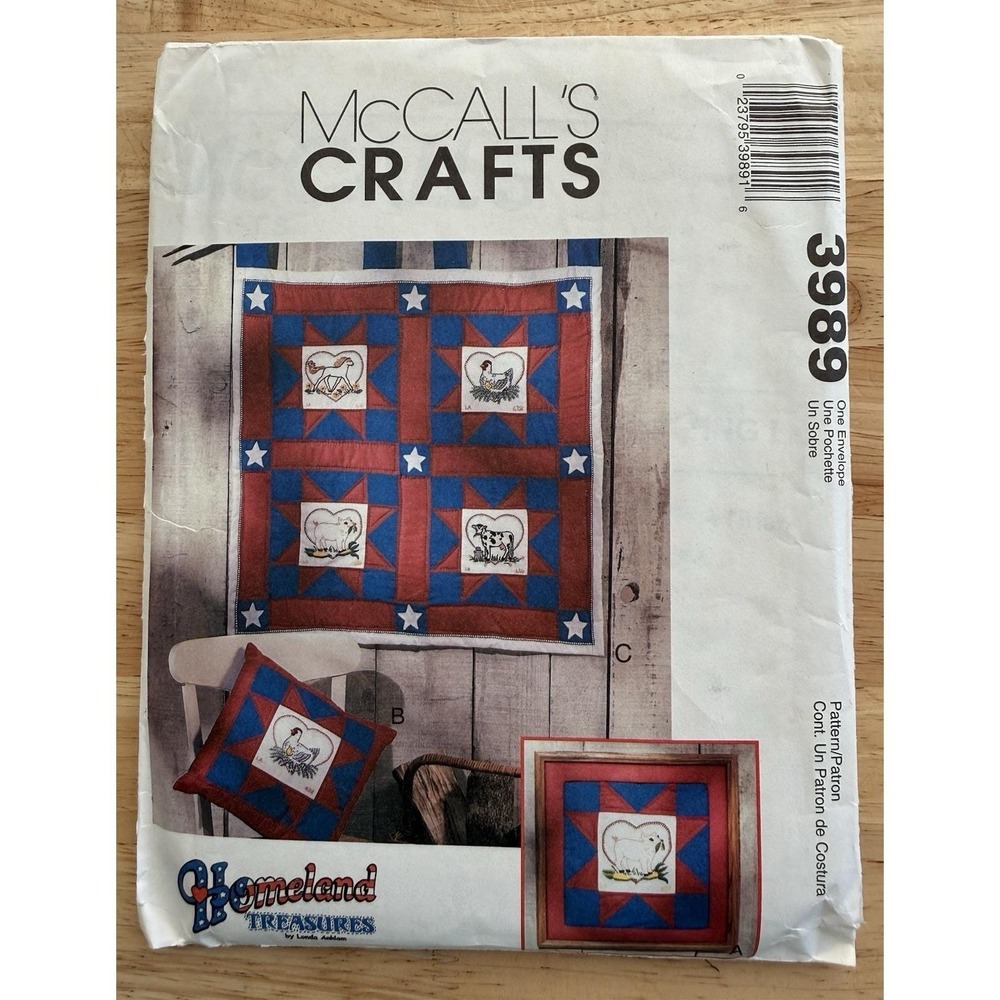 McCall's Crafts Homeland Treasures Pattern 3989 The American Farm Quilt UC